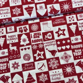   280 cm-es Piros-fehér Harryp New Year négyzetes karácsonyi dekortextil (TH)