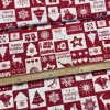 0,6 m EGYBEN KÉRHETŐ 280 cm-es Piros-fehér Harryp New Year négyzetes karácsonyi dekortextil (TH)