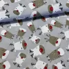 1 m Foltos EGYBEN KÉRHETŐ Halványszürke a. cuki szarvasos karácsonyi dekortextil (TH)