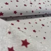 280 cm-es Natúr alapon piros csillagos arany szálas karácsonyi dekortextil (TH)