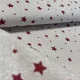 280 cm-es Natúr alapon piros csillagos arany szálas karácsonyi dekortextil (TH)