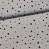 280 cm-es Natúr alapon piros csillagos arany szálas karácsonyi dekortextil (TH)