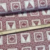 Piros négyzetekben karácsonyi motívumok dekortextil (TH)