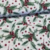 Fehér alapon fagyöngyös karácsonyi dekortextil (TH)