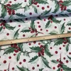Fehér alapon fagyöngyös karácsonyi dekortextil (TH)