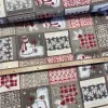 Bézses színvilágú hóemberes karácsonyi dekortextil (TH)