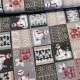 Szürkés színvilágú hóemberes karácsonyi dekortextil (TH)