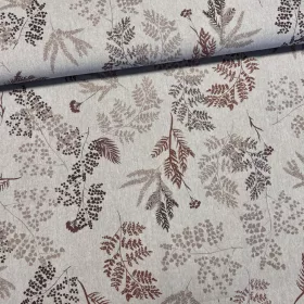 Natúr alapon barna ágas-leveles dekortextil (TH)