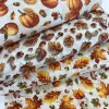 Piros kalapos gombás - gesztenyés őszi dekortextil (TH26)