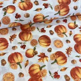 Sütőtök - narancs szeletes őszi dekortextil (TH26)