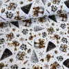 Fehér alapon arany masnis, fenyőfás karácsonyi dekortextil (digitálisan nyomott)