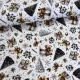 Fehér alapon arany masnis, fenyőfás karácsonyi dekortextil (digitálisan nyomott)