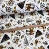 Fehér alapon arany masnis, fenyőfás karácsonyi dekortextil (digitálisan nyomott)