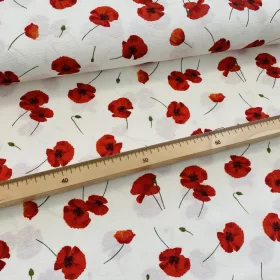 Fehér a. hangulatos pipacsos dekortextil