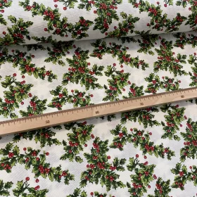 Fehér a. fagyöngyös karácsonyi dekortextil