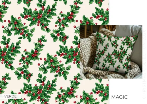 Fehér a. fagyöngyös karácsonyi dekortextil