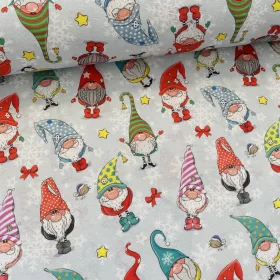 Színes sapkás manók karácsonyi dekortextil