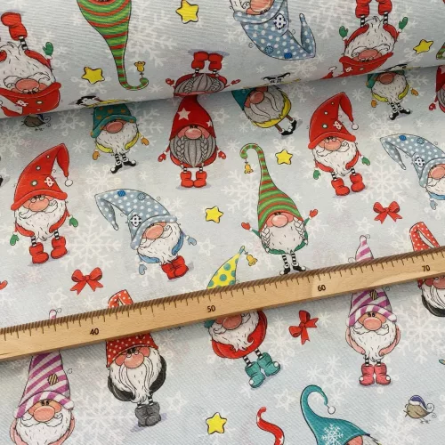 Színes sapkás manók karácsonyi dekortextil