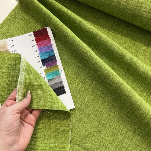 Zöld melíros egyszínű dekortextil (Edgar 701 c41)