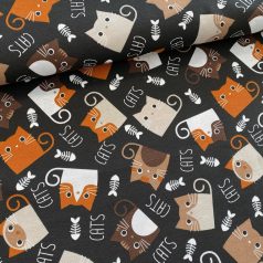   Őszies színvilágú fekete a. narancs-barna cicás dekortextil