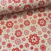 Natúr alapon piros hópelyhes karácsonyi dekortextil