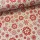 Natúr alapon piros hópelyhes karácsonyi dekortextil