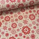Natúr alapon piros hópelyhes karácsonyi dekortextil