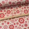 Natúr alapon piros hópelyhes karácsonyi dekortextil