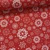 Piros alapon fehér hópelyhes karácsonyi dekortextil