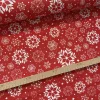 Piros alapon fehér hópelyhes karácsonyi dekortextil