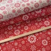 Piros alapon fehér hópelyhes karácsonyi dekortextil