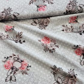   H. szürke-fehér pöttyös a. rózsás-kalickás dekortextil