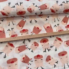 AKCIÓS!!: Fehér a. cuki szarvasok karácsonyi dekortextil