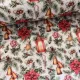 Mécses-mikulásvirág-cukorkás-fenyőágas karácsonyi dekortextil