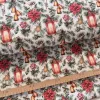 Mécses-mikulásvirág-cukorkás-fenyőágas karácsonyi dekortextil