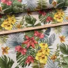 Sárga orchideás-piros liliomos dekortextil
