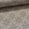 Natúros alapon fehér csempemintás dekortextil (TA)