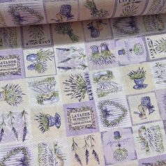   Négyzetkben lila levendulás-Lavande de Provence dekortextil (TA)