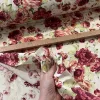 EXTRA AKCIÓS: Vintage pirosas-mályvás rózsás lakástextil