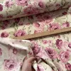 EXTRA AKCIÓS: Nyers-bézses alapon vintage rózsaszín rózsás lakástextil