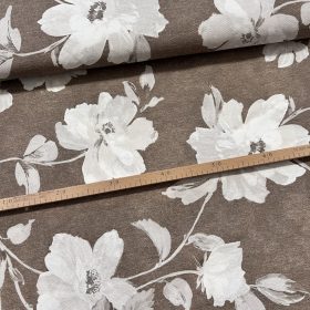 Barnás a. nagy fehér festett virágos dekortextil