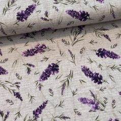   Natúros alapon levendulás dekortextil (digitálisan nyomott)