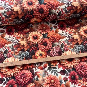   Narancs-őszies virágoskert dekortextil (digitálisan nyomott)