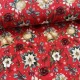 Piros a. fehér mikulásvirágos-csengős karácsonyi dekortextil (TH)