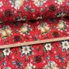 Piros a. fehér mikulásvirágos-csengős karácsonyi dekortextil (TH)