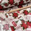 Üvegcsékben mikulásvirágos-hógömbös karácsonyi dekortextil (TH)