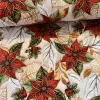 Natúr a. nagy mikulásvirágok szegéllyel karácsonyi dekortextil (TH)