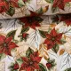Natúr a. nagy mikulásvirágok szegéllyel karácsonyi dekortextil (TH)