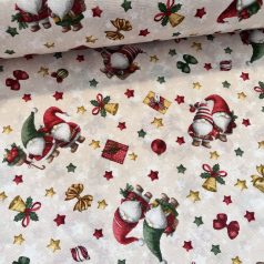   Szakállas manók csillagos háttérrel karácsonyi dekortextil (TH)