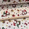 Szakállas manók csillagos háttérrel karácsonyi dekortextil (TH)